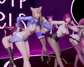 [MMD] TAHITI - Phone Number Strip Vers. Ahri Akali Kaisa Evelynn KDA 3D Erotic Dance