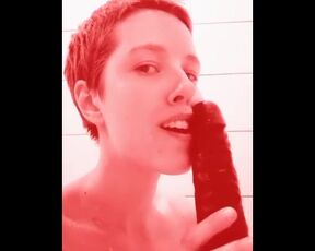 Playing, Teasing, Sucking, Black Dildo Shower Time.