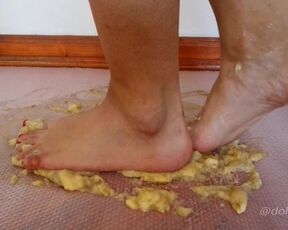 Messy Food Play With Our Bare Feet (Bottom View) Preview