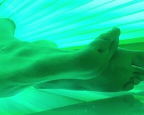 Tanning Bed Candid Feet Tease Day 1 Preview