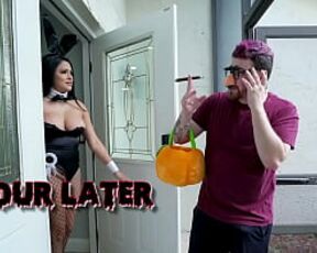 BANGBROS - Halloween Bunny Serena Santos Gives Horny Neighbor Logan Xander The Treat Of His Life