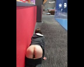 Sneaky Wife Crawls with Her Ass & Pussy Out at Bowling Ally