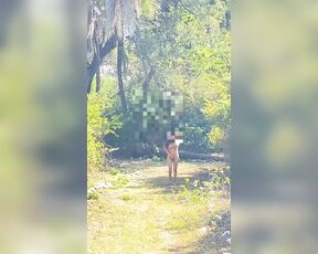 Nude walk in the jungle