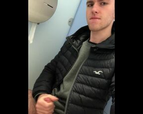 Horny Lad Jerking Off in Public Toilets