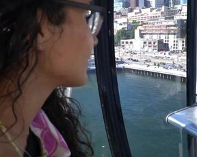 Embarrassed Girl Caught Giving Risky Public Blowjob on a Ferris Wheel in Seattle