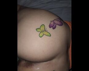 Butterfly tattoo ass