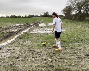 Muddy football practise