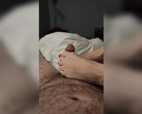 Hot white stepmom gets horny and gives man a foot job and then gets fucked hard and filled with semen.