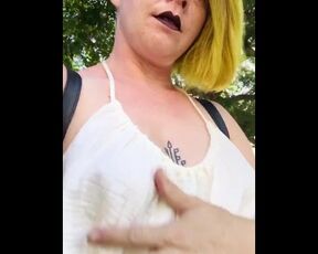 See through Top and Flashing my Perfect Tits on a Morning Walk